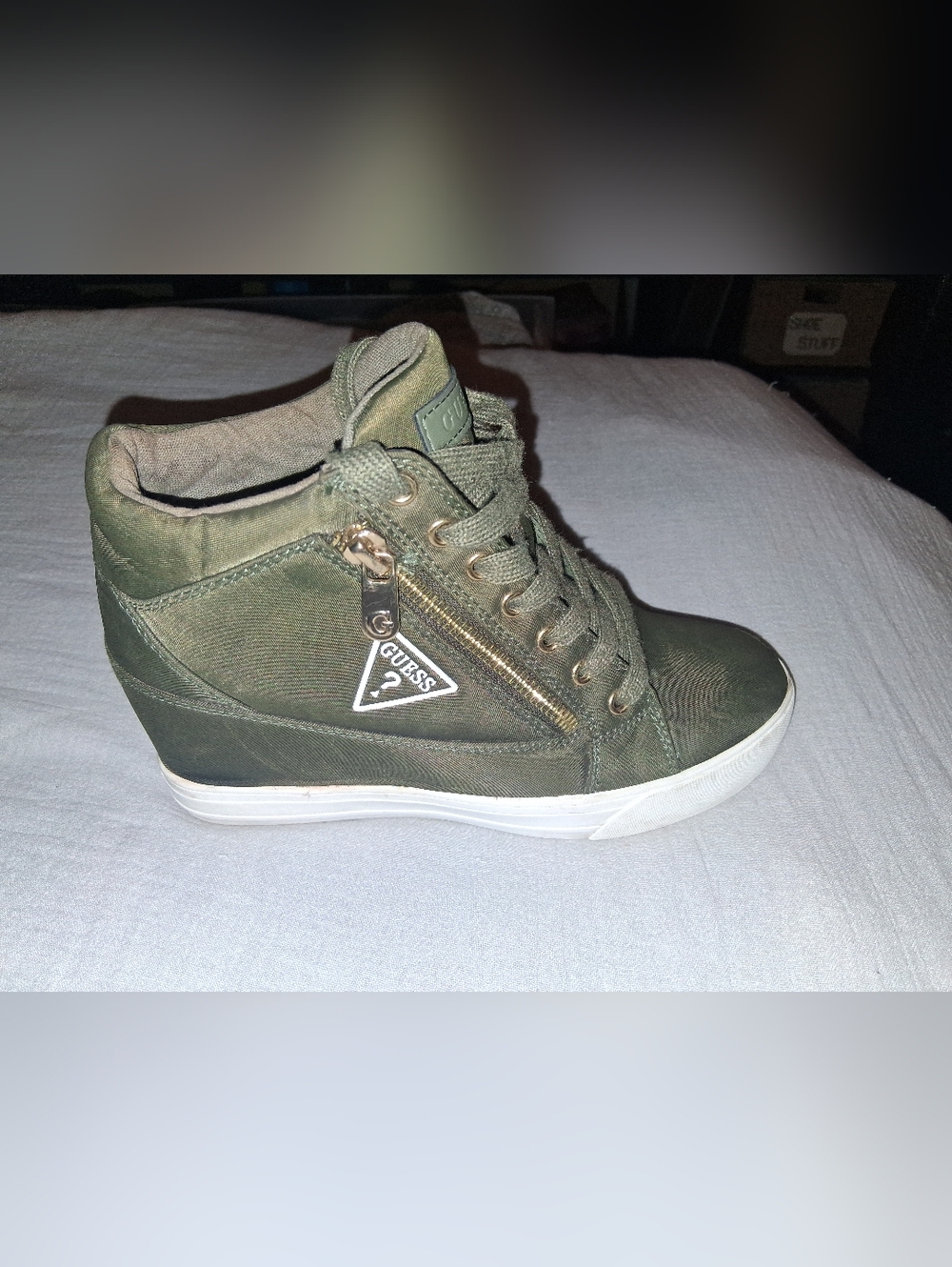 GUESS Olive Green High-Top Sneakers Size 6